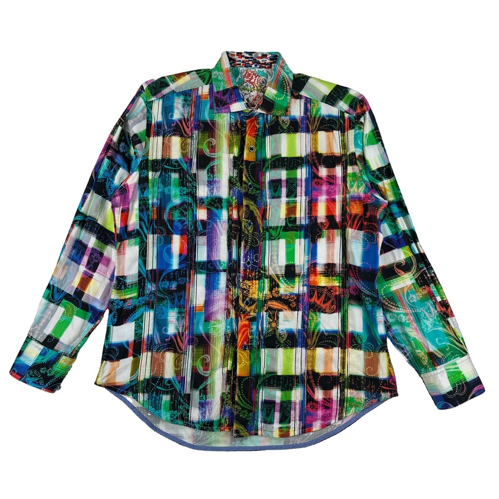 Robert Graham Ernie Bishop Button Up Shirt Mens Medium Classic Abstract Floral